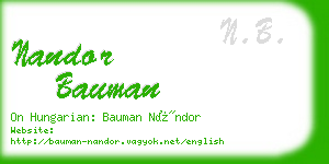 nandor bauman business card